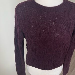 Plum Crop Sweater